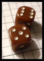 Dice : Dice - 6D Pipped - Brown Pair with White Drilled Pips - Ebay Jan 2012